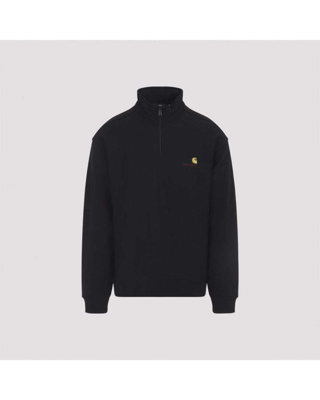 Carhartt Black Half Zip Logo Sweatshirt for men