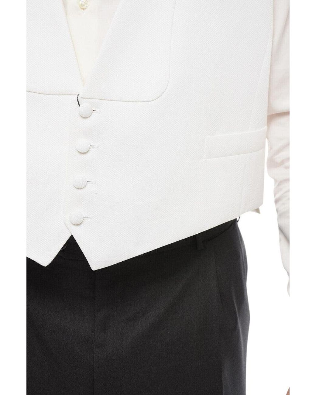 Corneliani White Single Breasted Waistcoat for men