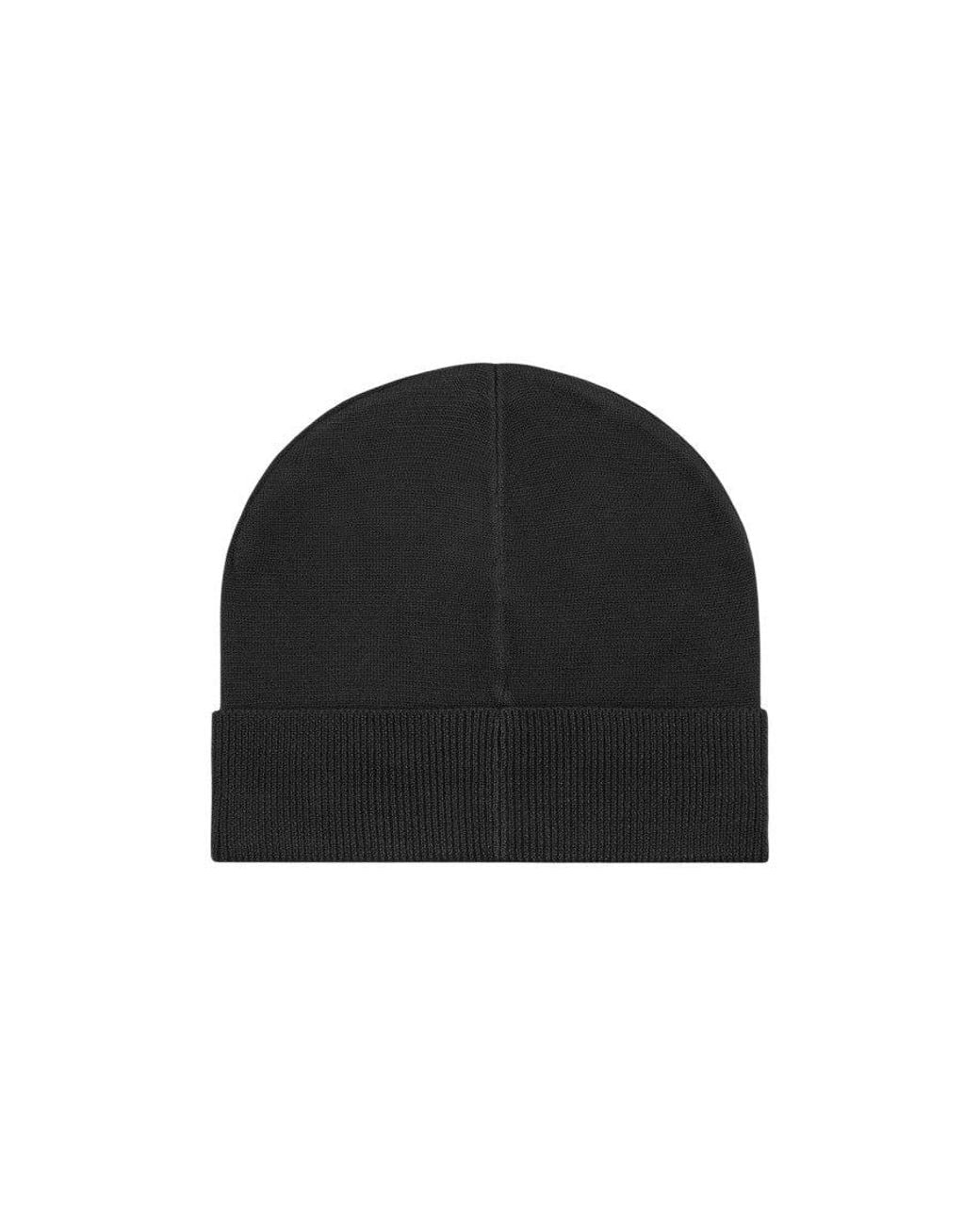 EA7 Black Logo Beanie Cap for men