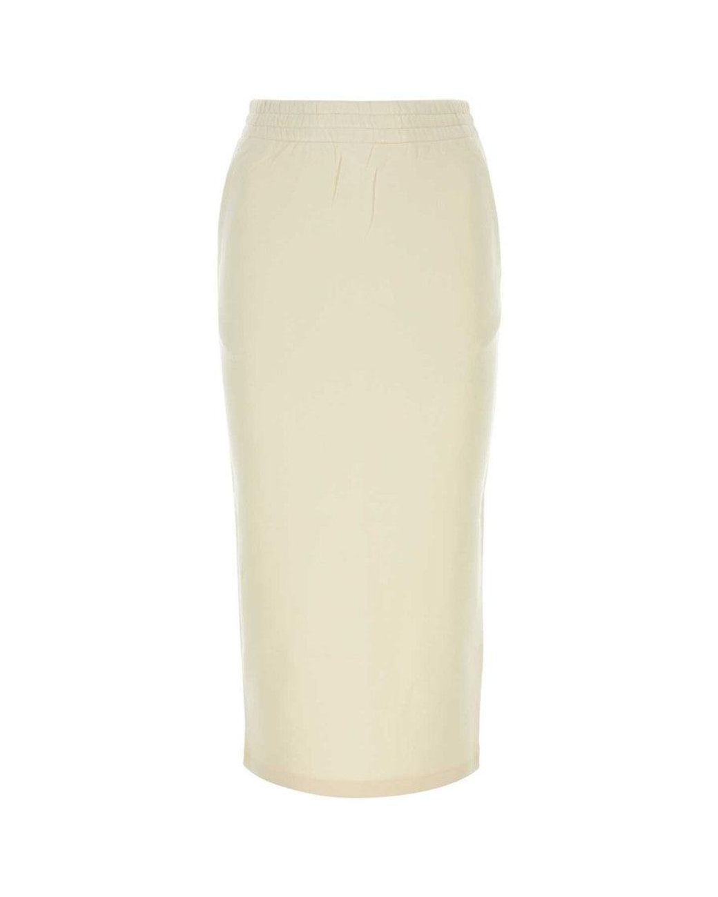 Prada White Cream Cotton Skirt