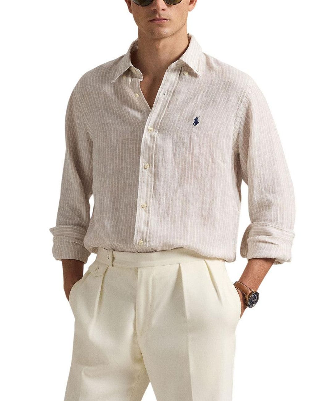 Polo Ralph Lauren White Regular Stripes Shirt for men
