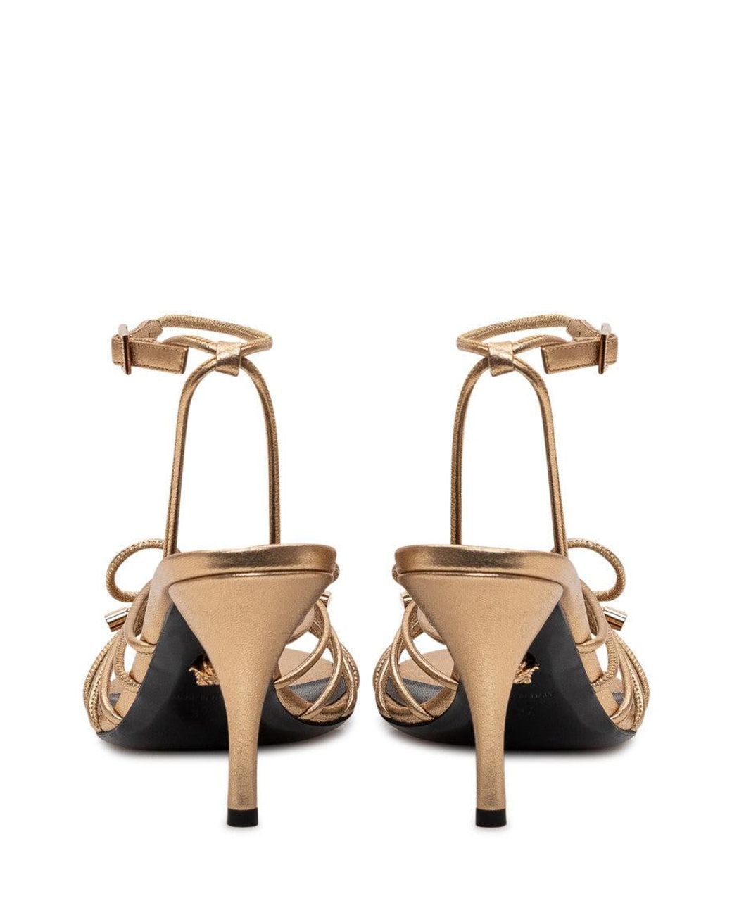 Versace Metallic Ankle-Strap Heels