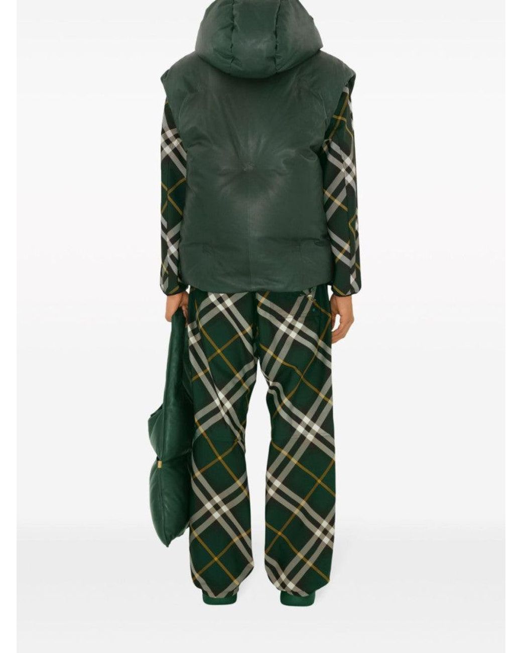 Burberry Green Dark Check Pattern Pant for men