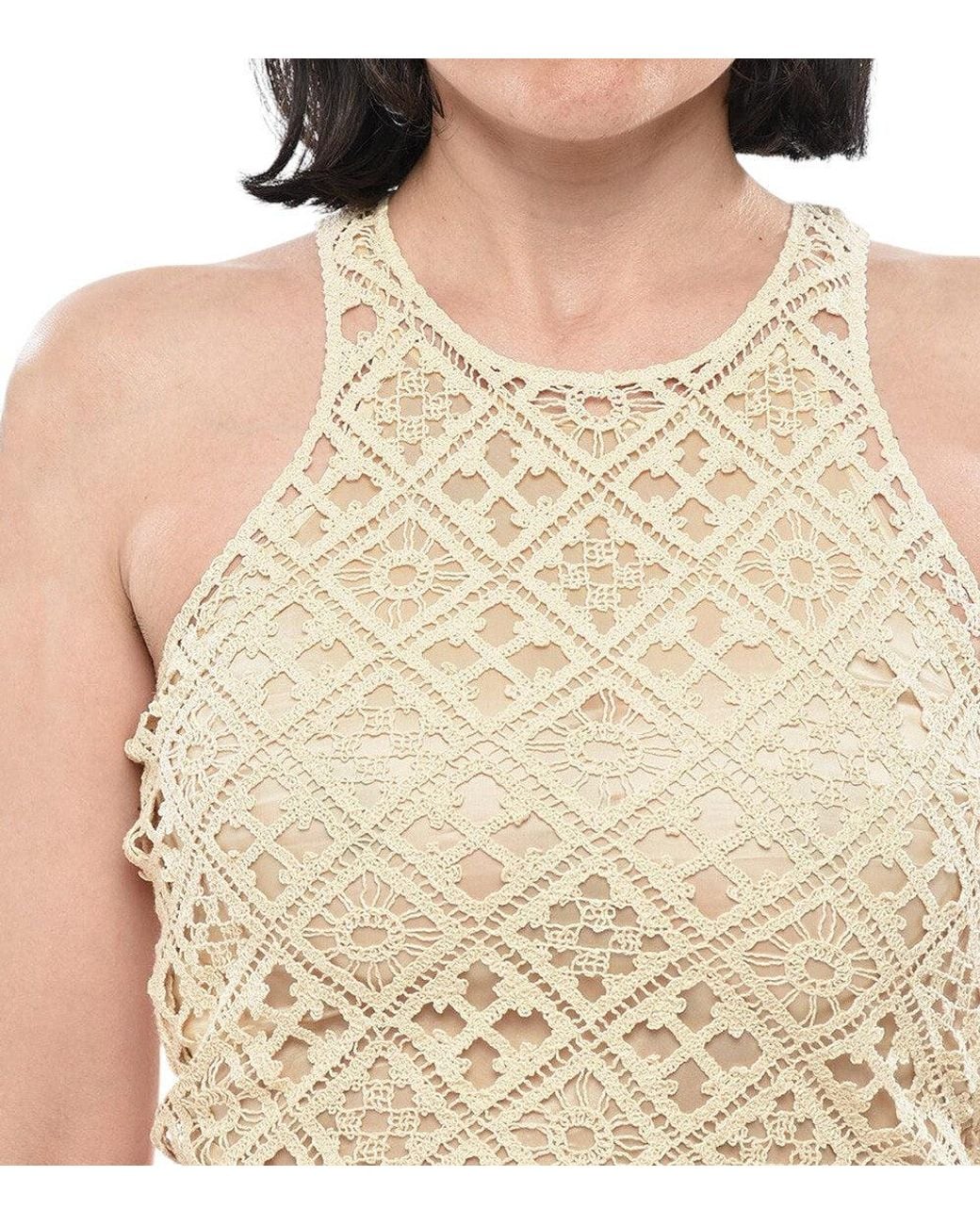 Off-White c/o Virgil Abloh Natural Crochet Halter Neck Top