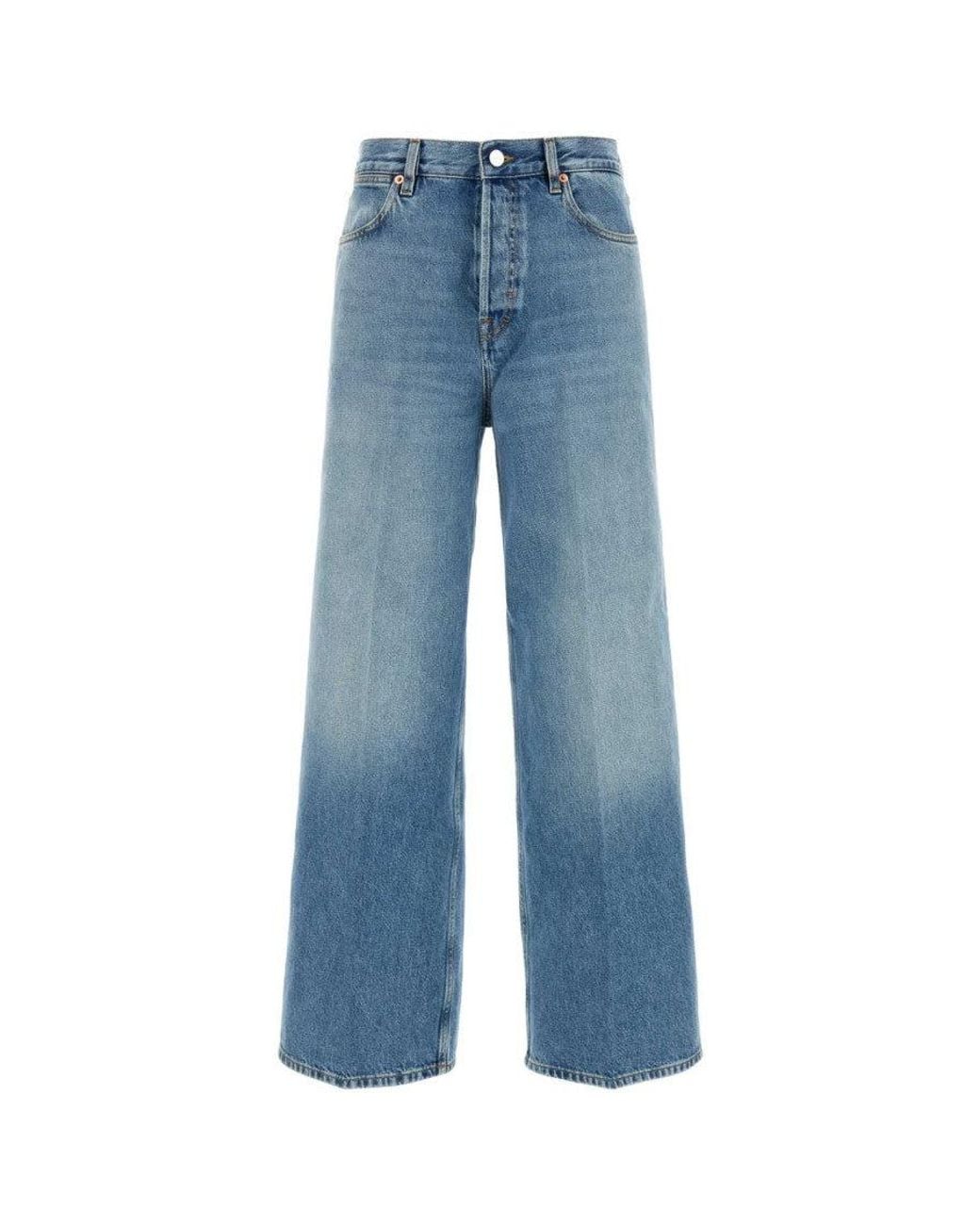 Gucci Blue Denim Wide-Leg Jeans