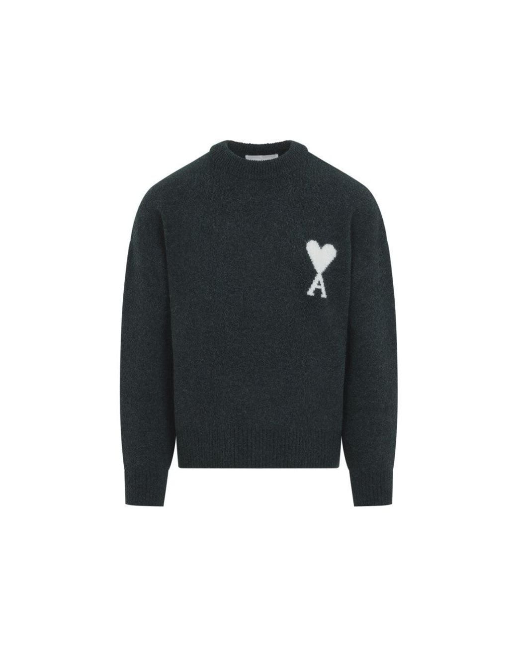 AMI Black Bottle Crew Neck Sweater for men
