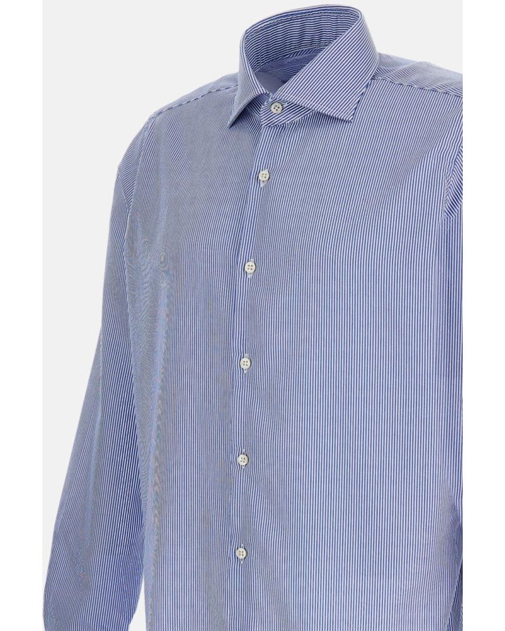 Bagutta Blue Oversize Cotton Shirt for men