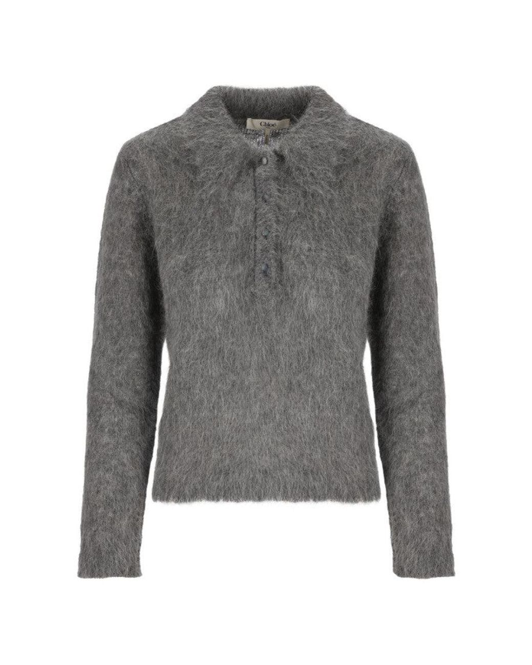 Chloé Gray Shirt Collar Sweater