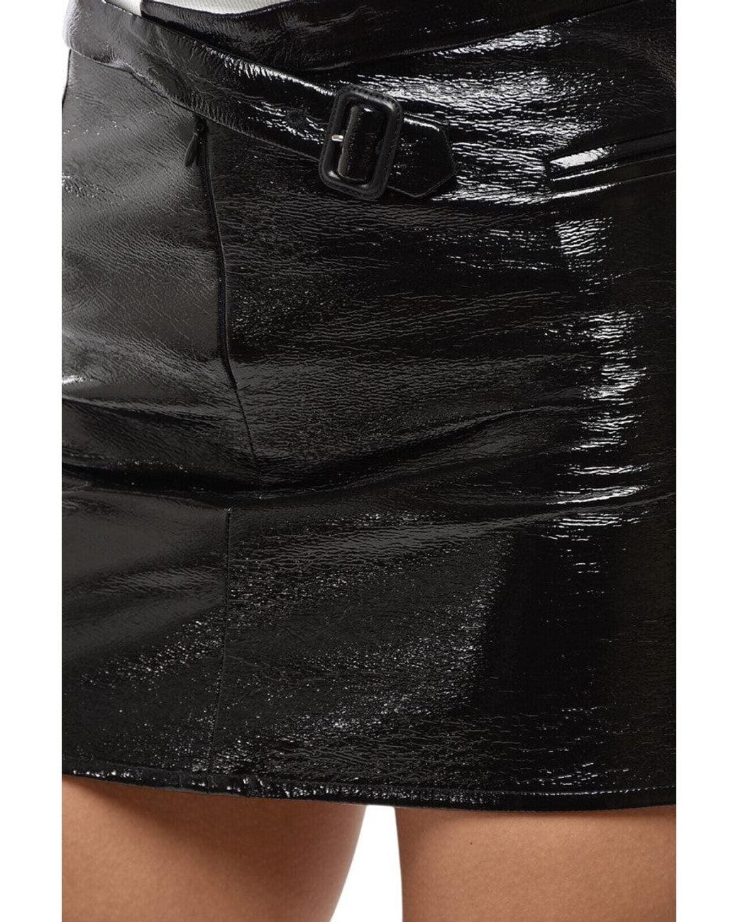 Courreges Black Solid Mini Skirt