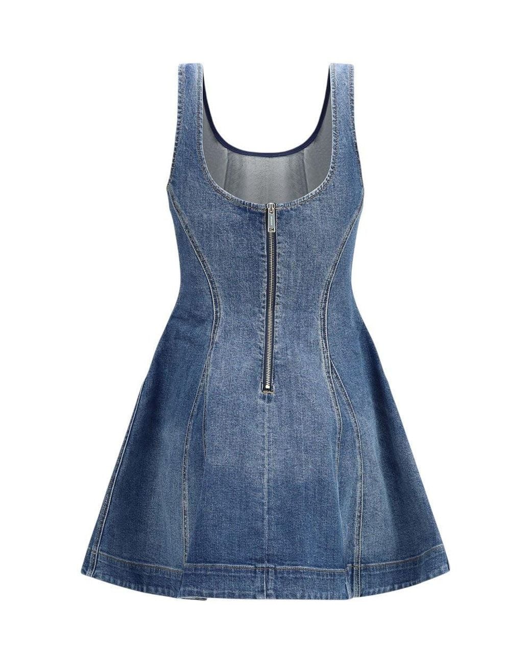 Self-Portrait Blue Scoop Neck Mini Dress