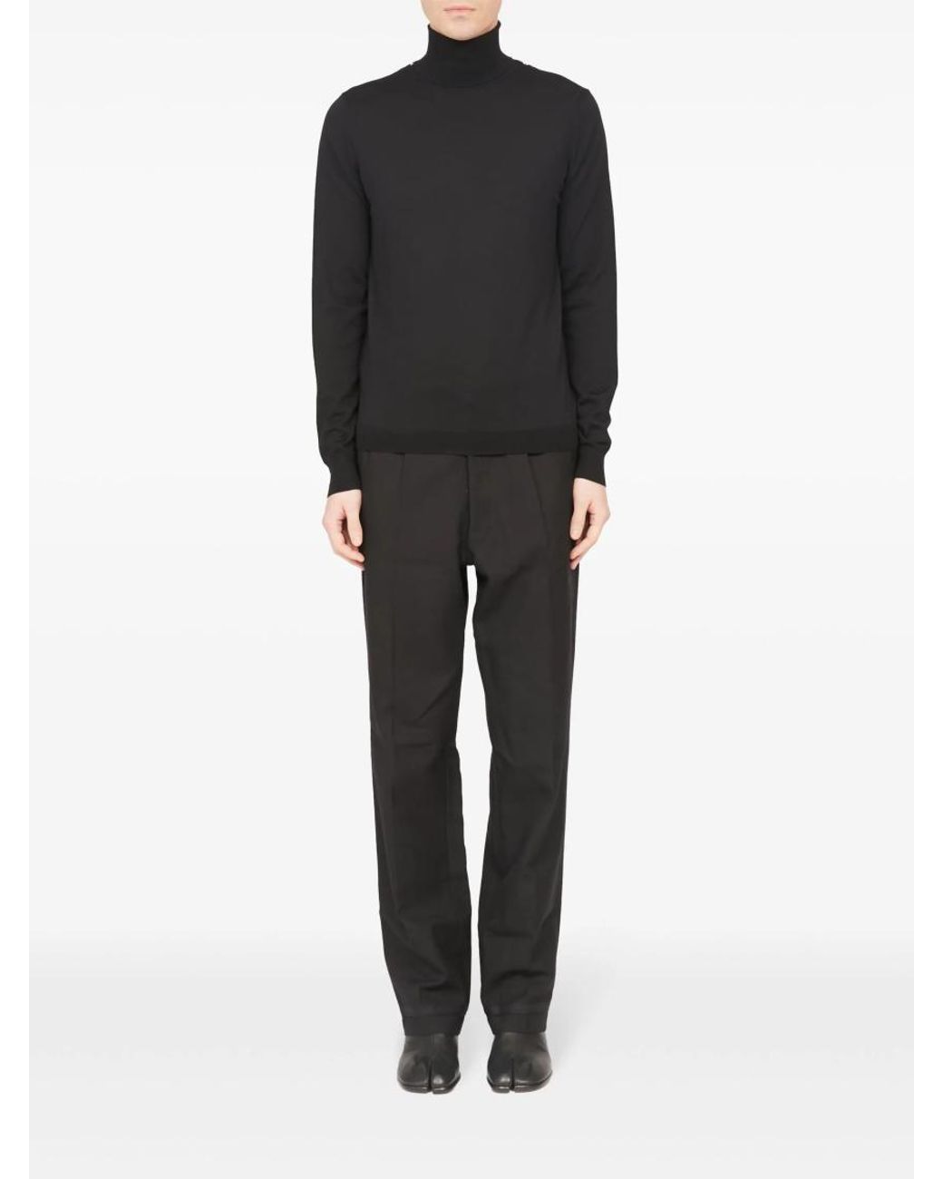 Maison Margiela Blue Roll Neck Merino-Wool Jumper