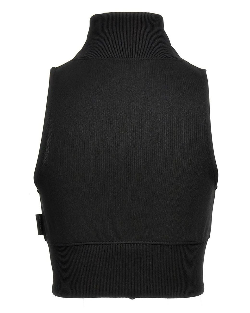 Courreges Black Logo Mock Collar Jacket