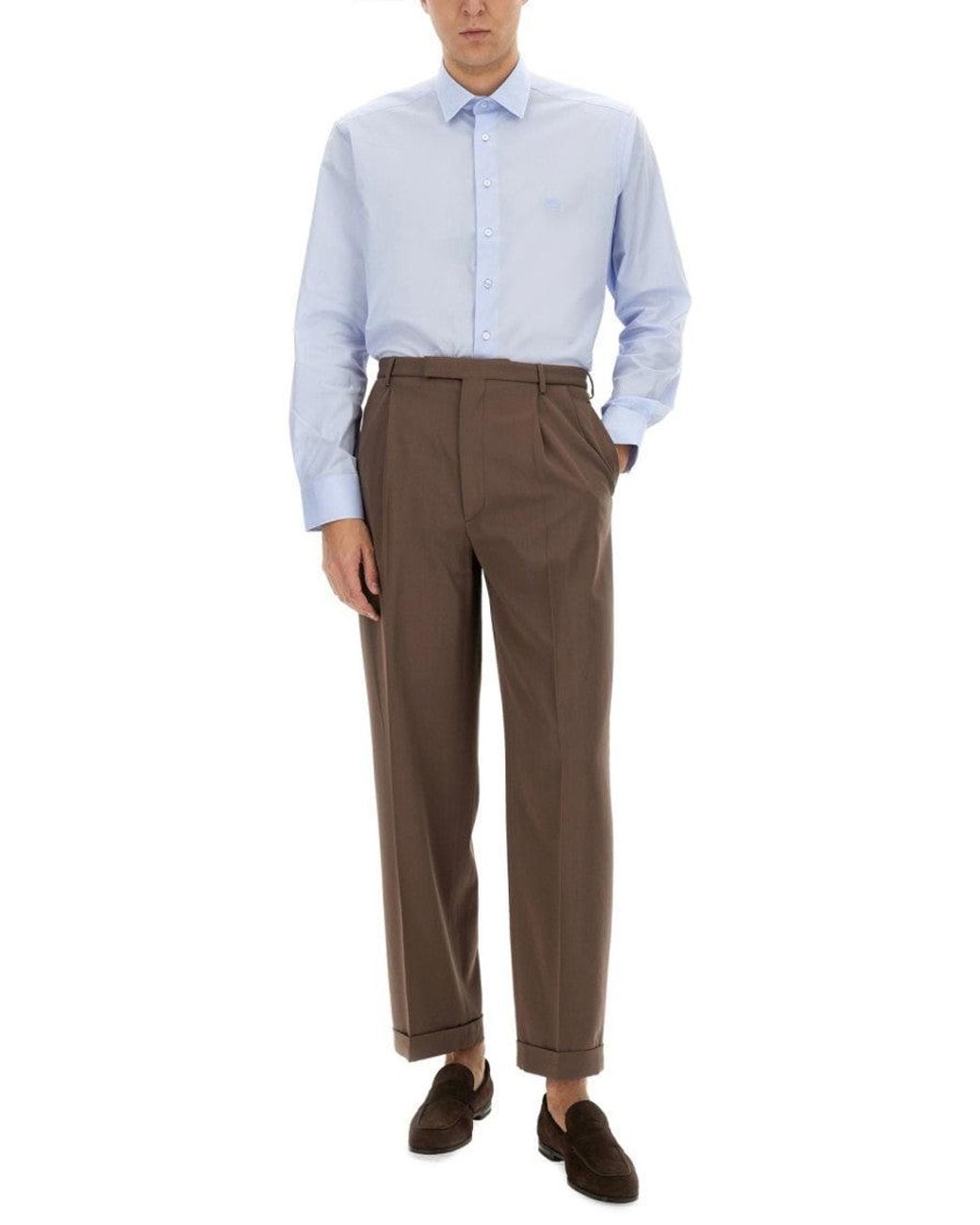 Etro Blue Light Regular Shirt for men