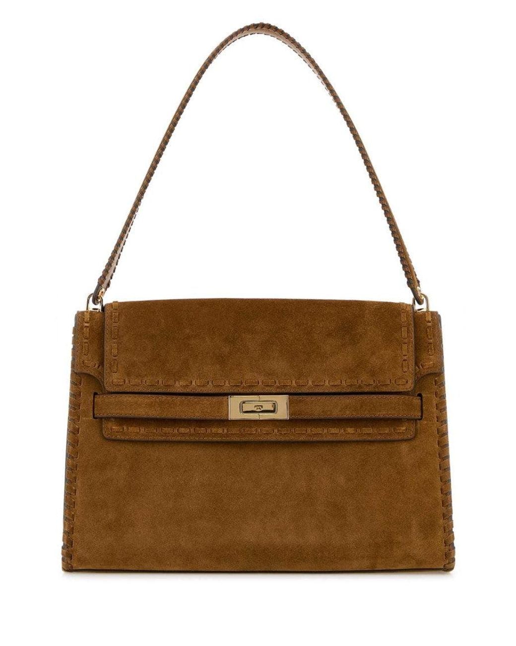 Tory Burch Brown Lee Radziwill Large Shoulder Bag