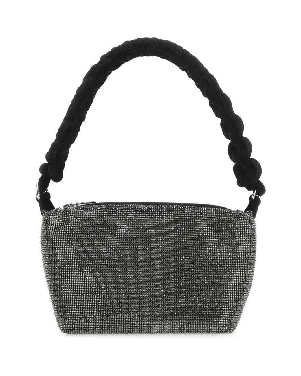 Kara Black Chainmail-Effect Shoulder Bag