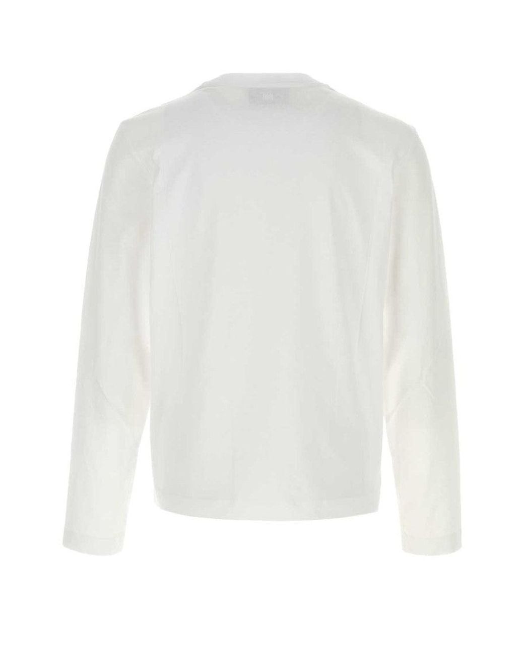 AMI White Solid Crew Neck T-Shirt for men