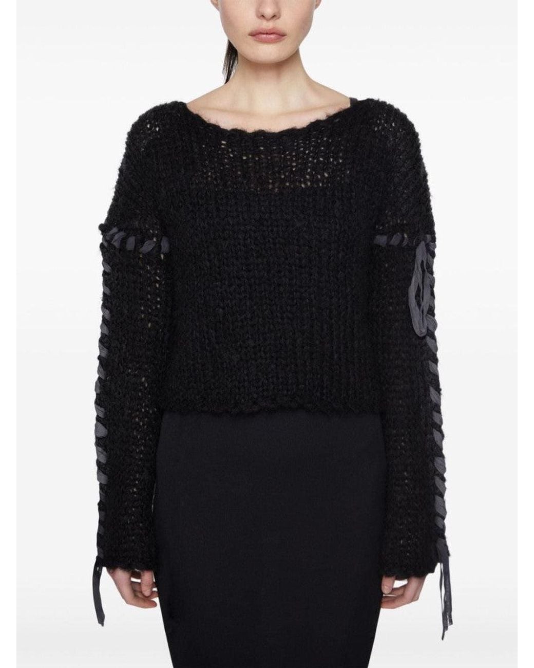 Acne Black Drop-Shoulder Sweater