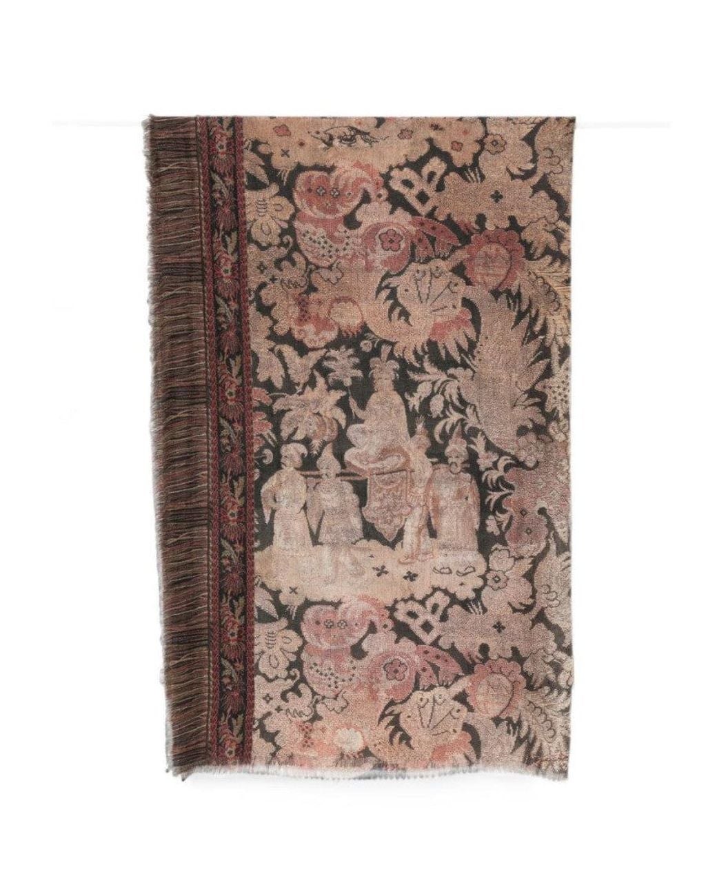 Pierre Louis Mascia Brown Jacquard Woven Scarf