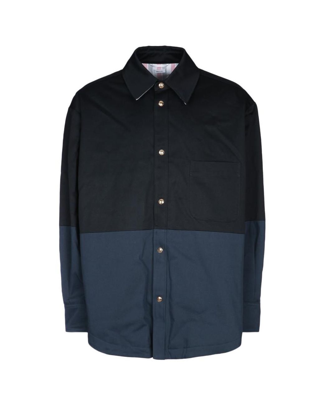 Thom Browne Blue 'Combo Snap' Overshirt for men
