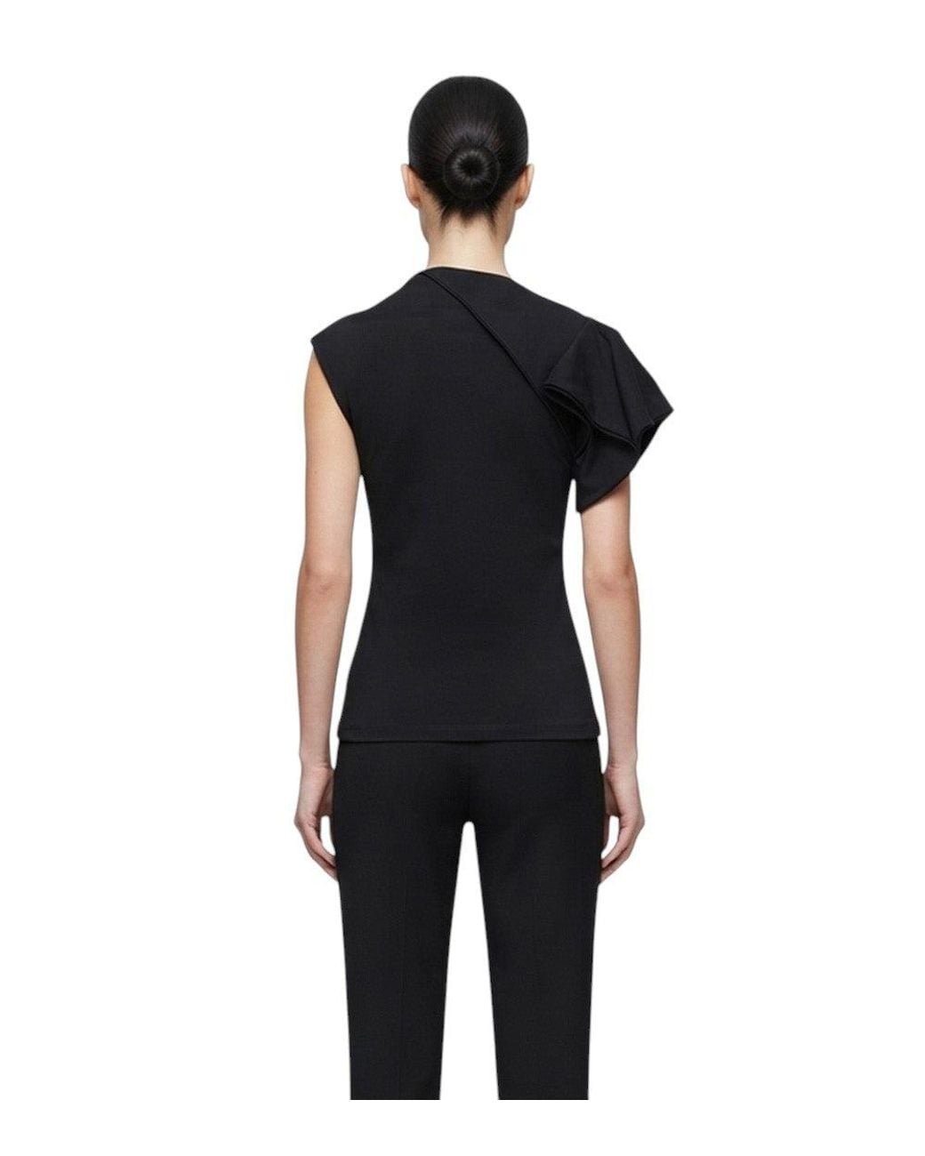 Loewe Black Solid Asymmetric Top