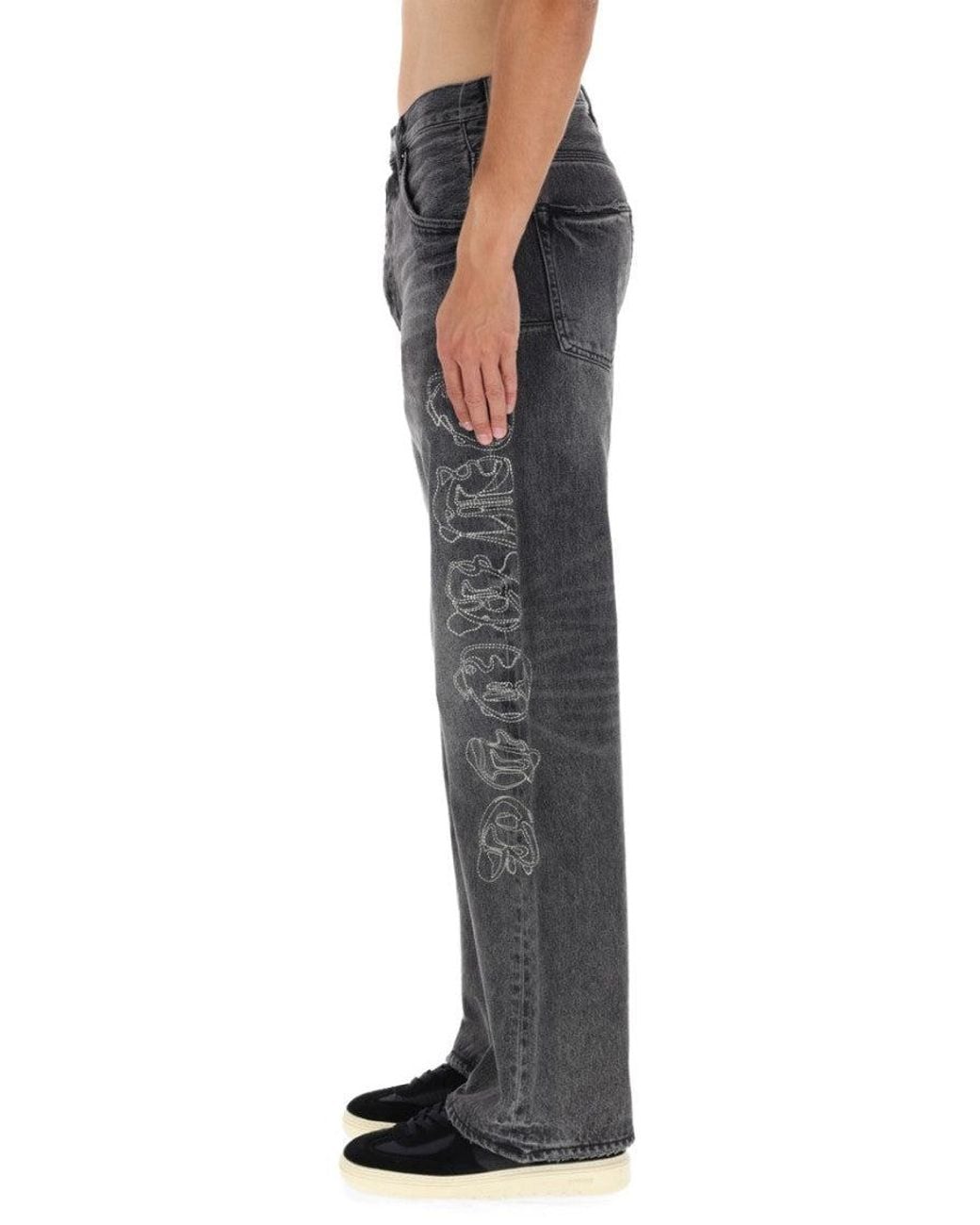 Purple Brand Gray Mid Rise Jeans for men