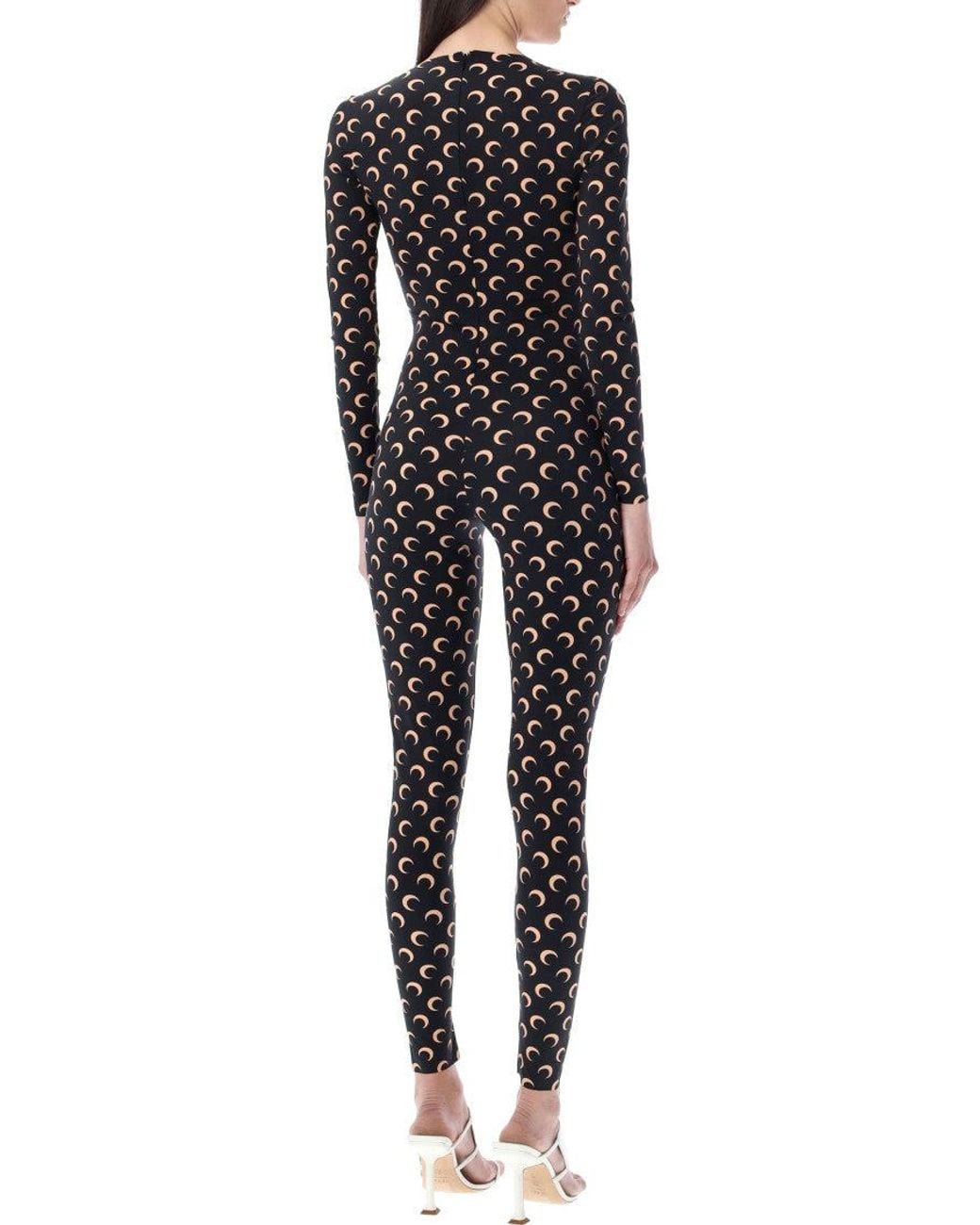 MARINE SERRE Black Allover Moon Jumpsuit