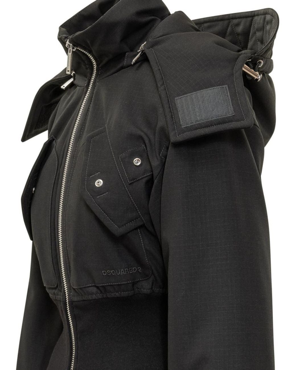 DSquared² Black Elevated Mini Puffer Jacket