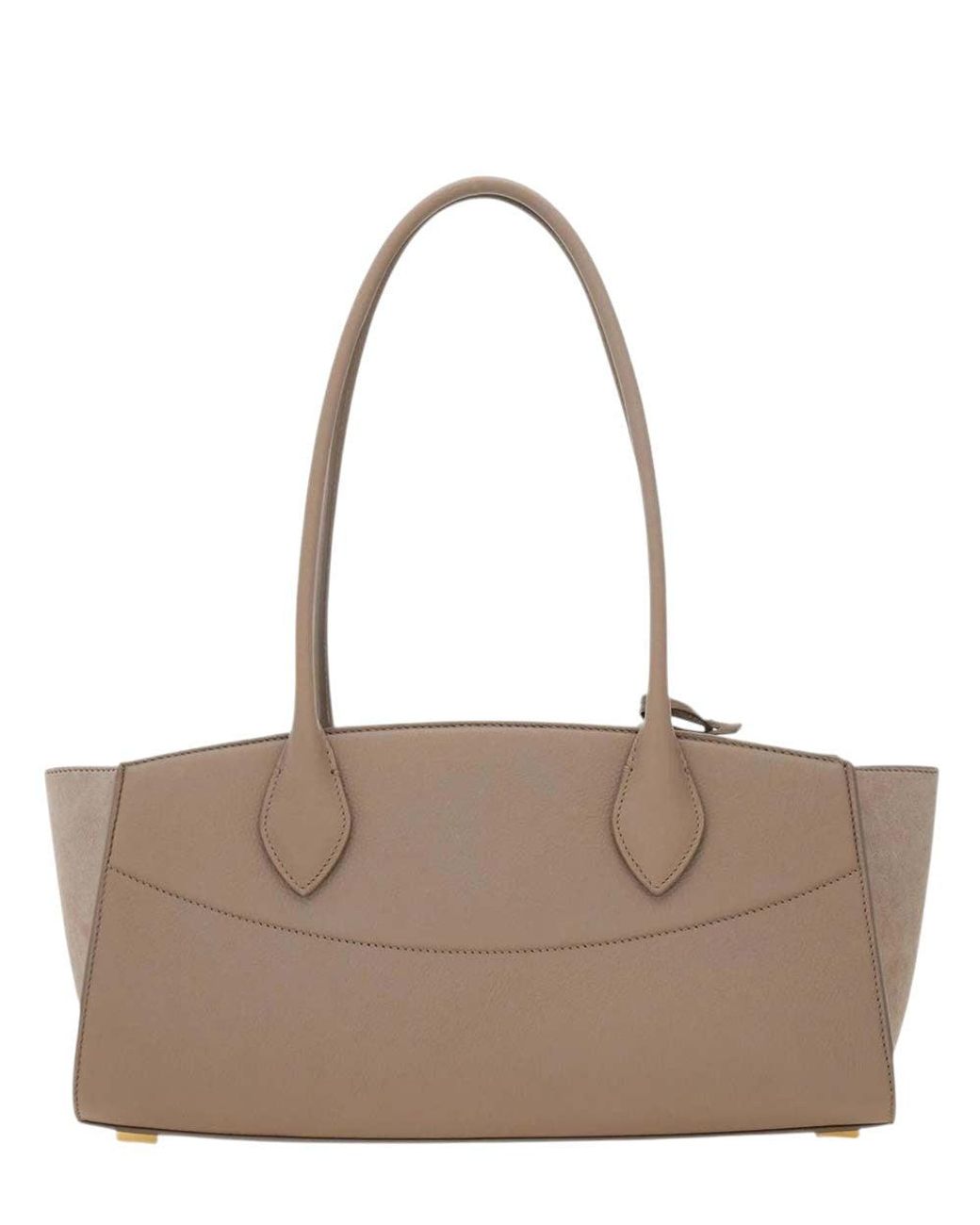 Ferragamo Brown Taupe Studio Medium Shoulder Bag