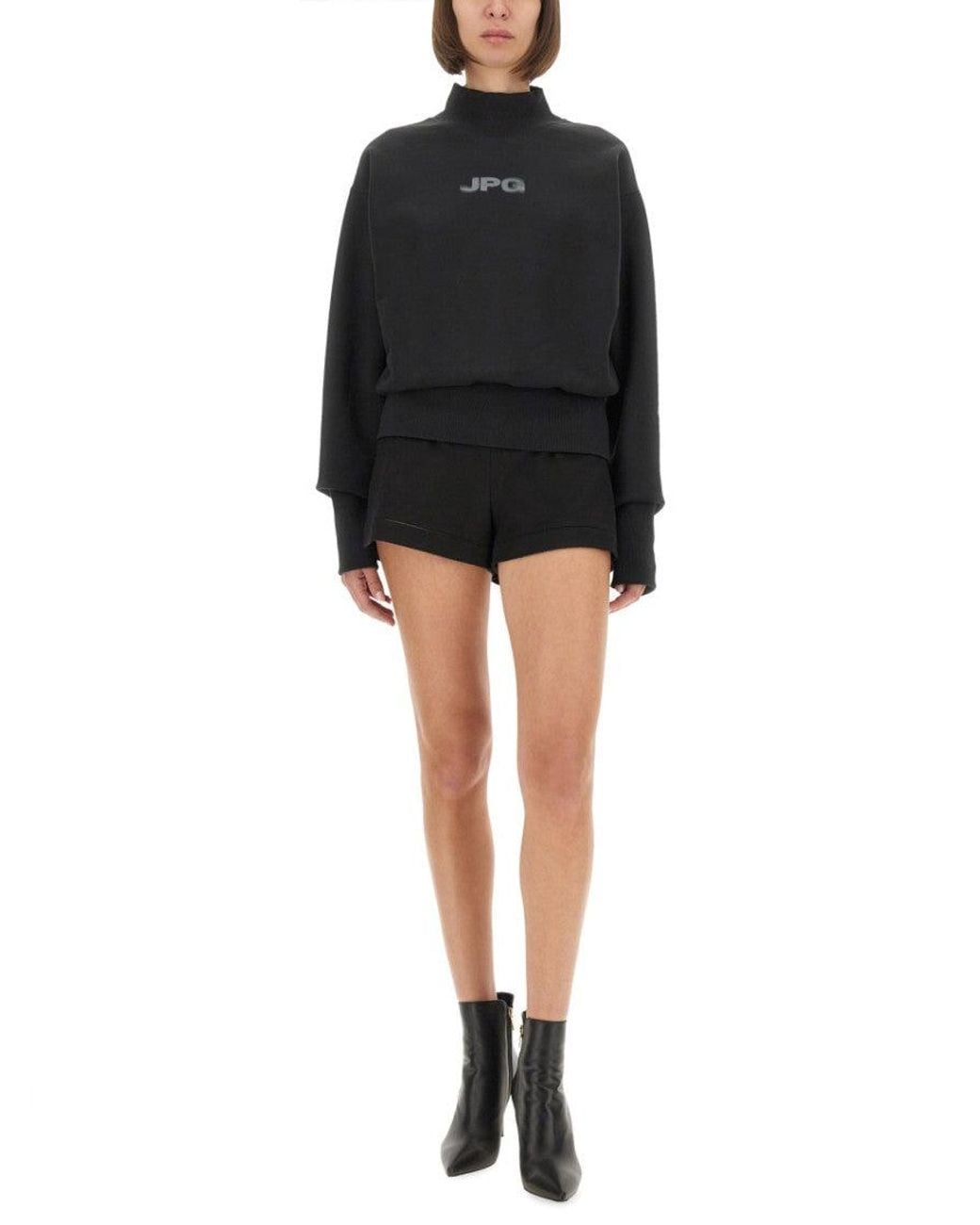 Jean Paul Gaultier Black Jean Paul Gaultier Cropped Organic Cotton Sweatshirt