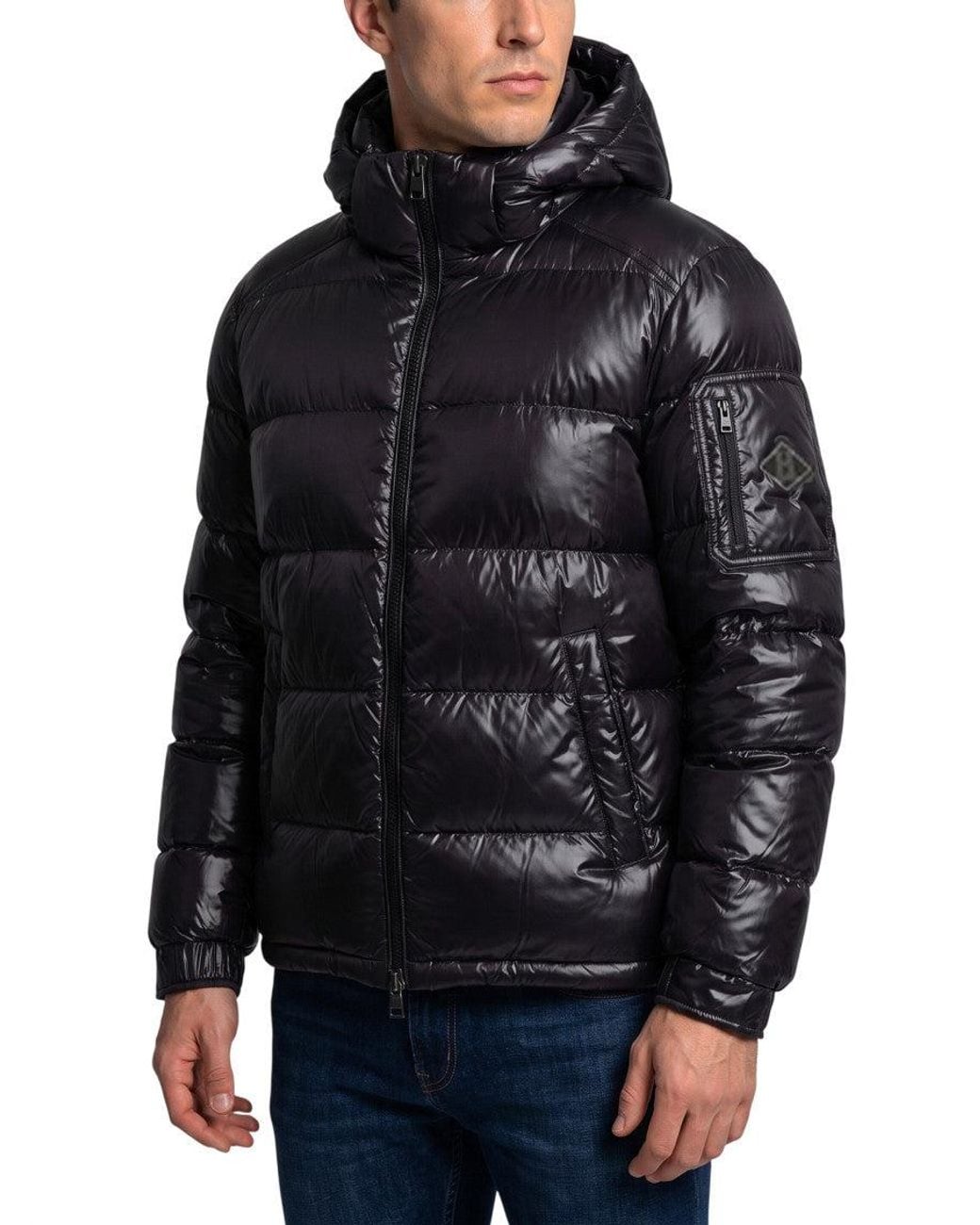 Herno Black Polar Tech Hooded Down Jacket for men