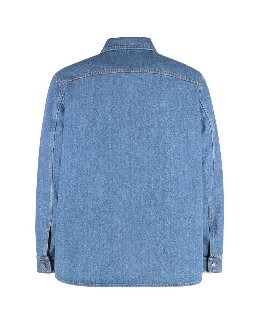 Gucci Blue Denim Regular Solid Shirt for men