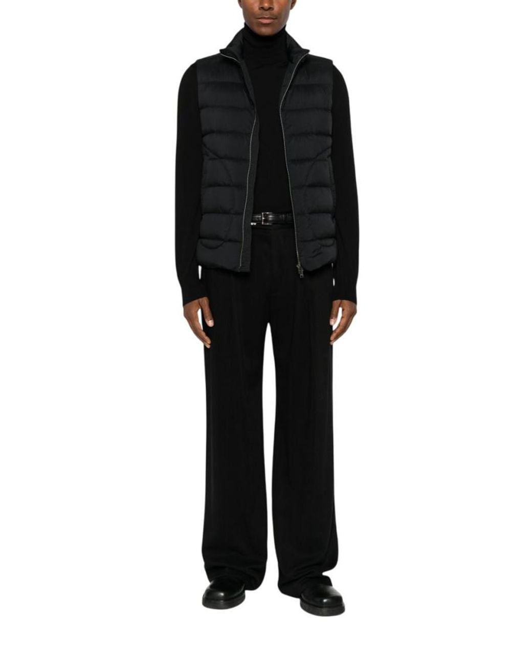 Herno Black Quilted Sleeveless Jacket for men