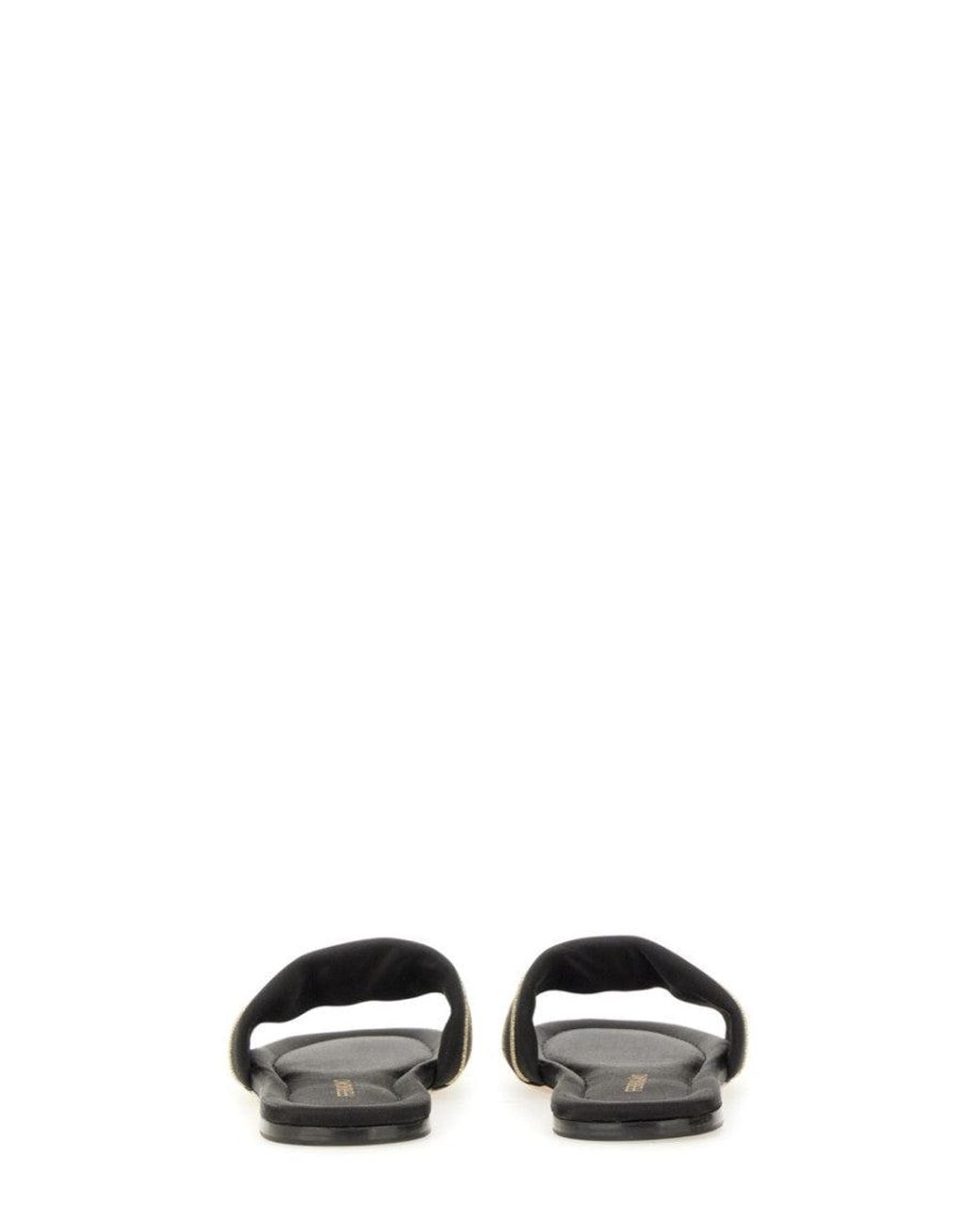 Ferragamo White Logo Slide Sandals