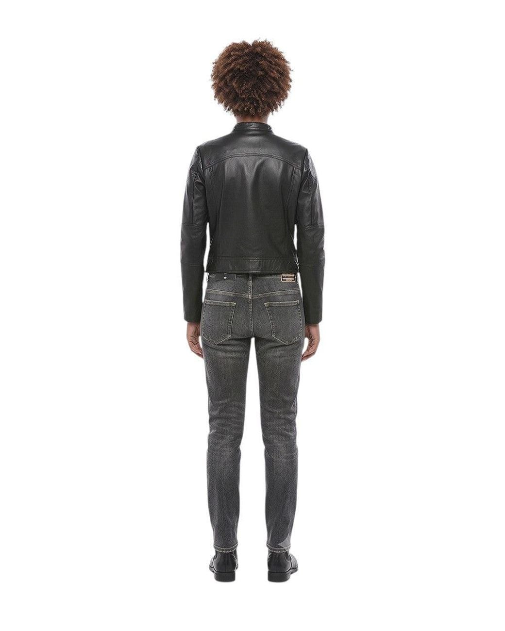 DIESEL Black Band Collar Jacket