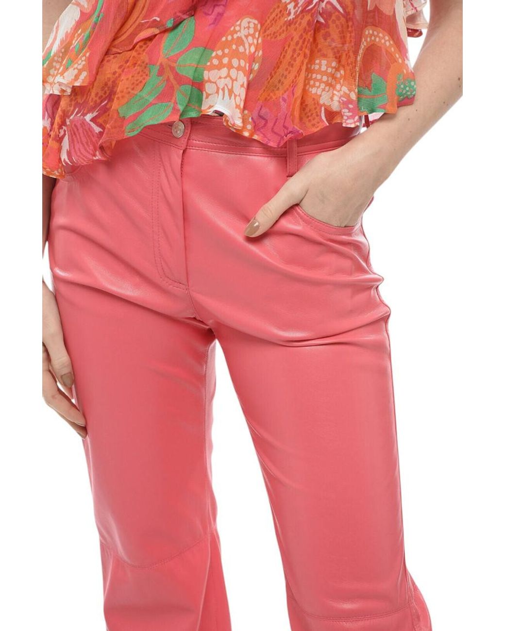 MSGM Red Straight Fit Pants