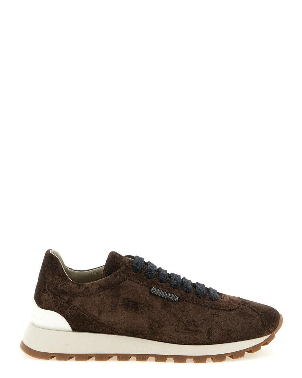 Brunello Cucinelli Brown Lace-Up Sneakers