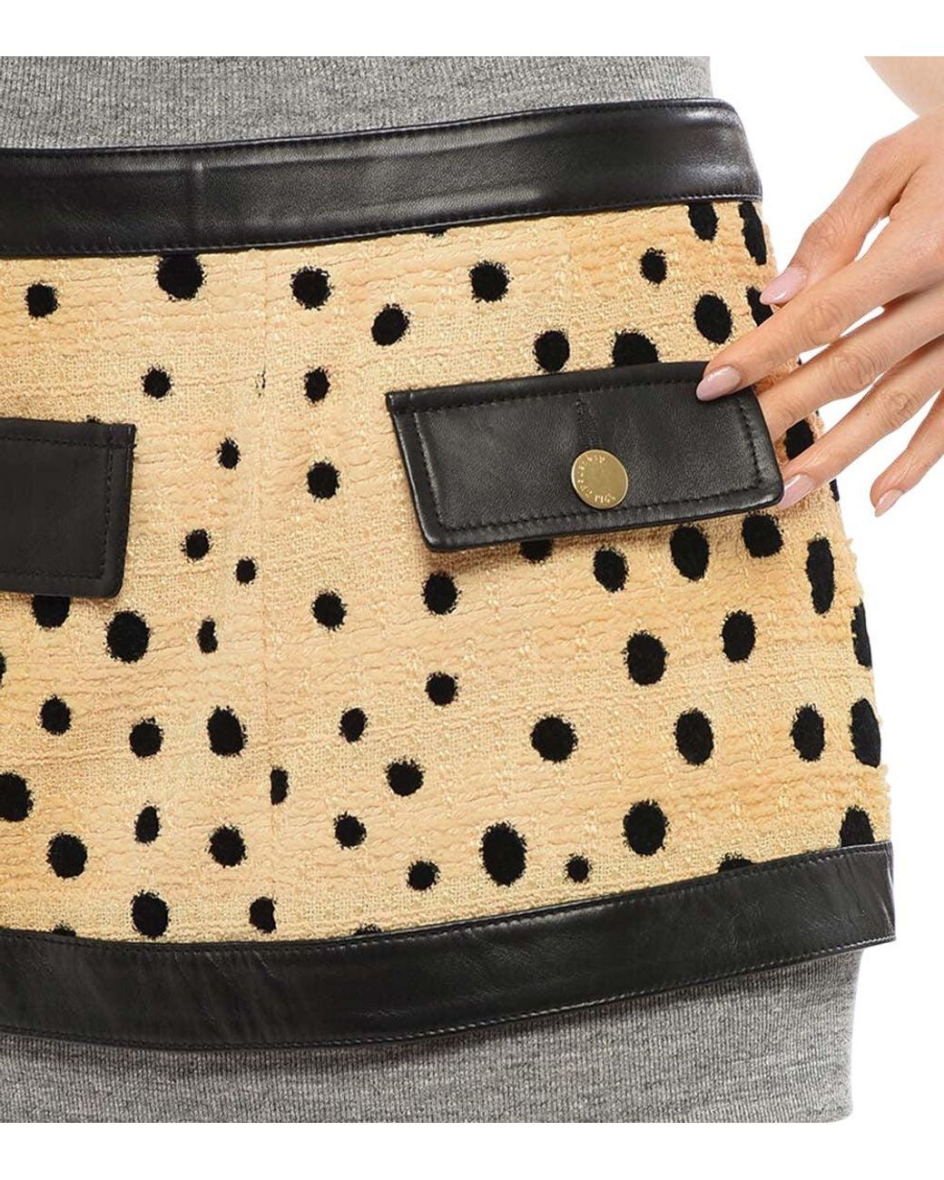 DSquared² Black Animal Print Mini Skirt