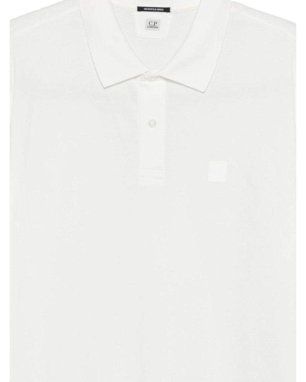 C P Company White Short Sleeves Polo for men