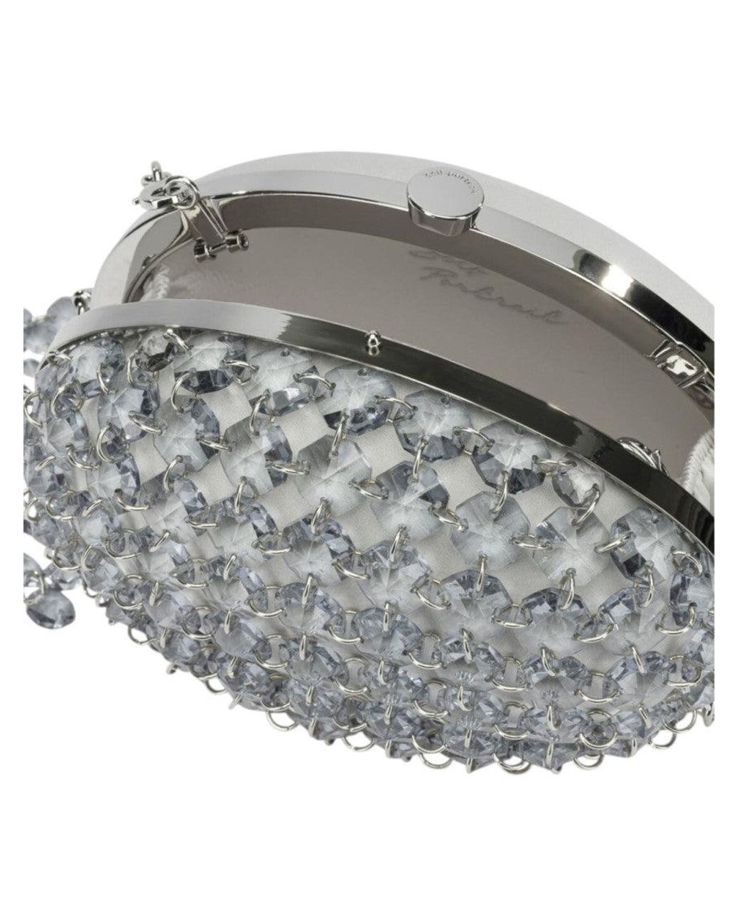 Self-Portrait Gray Crystal Clutch