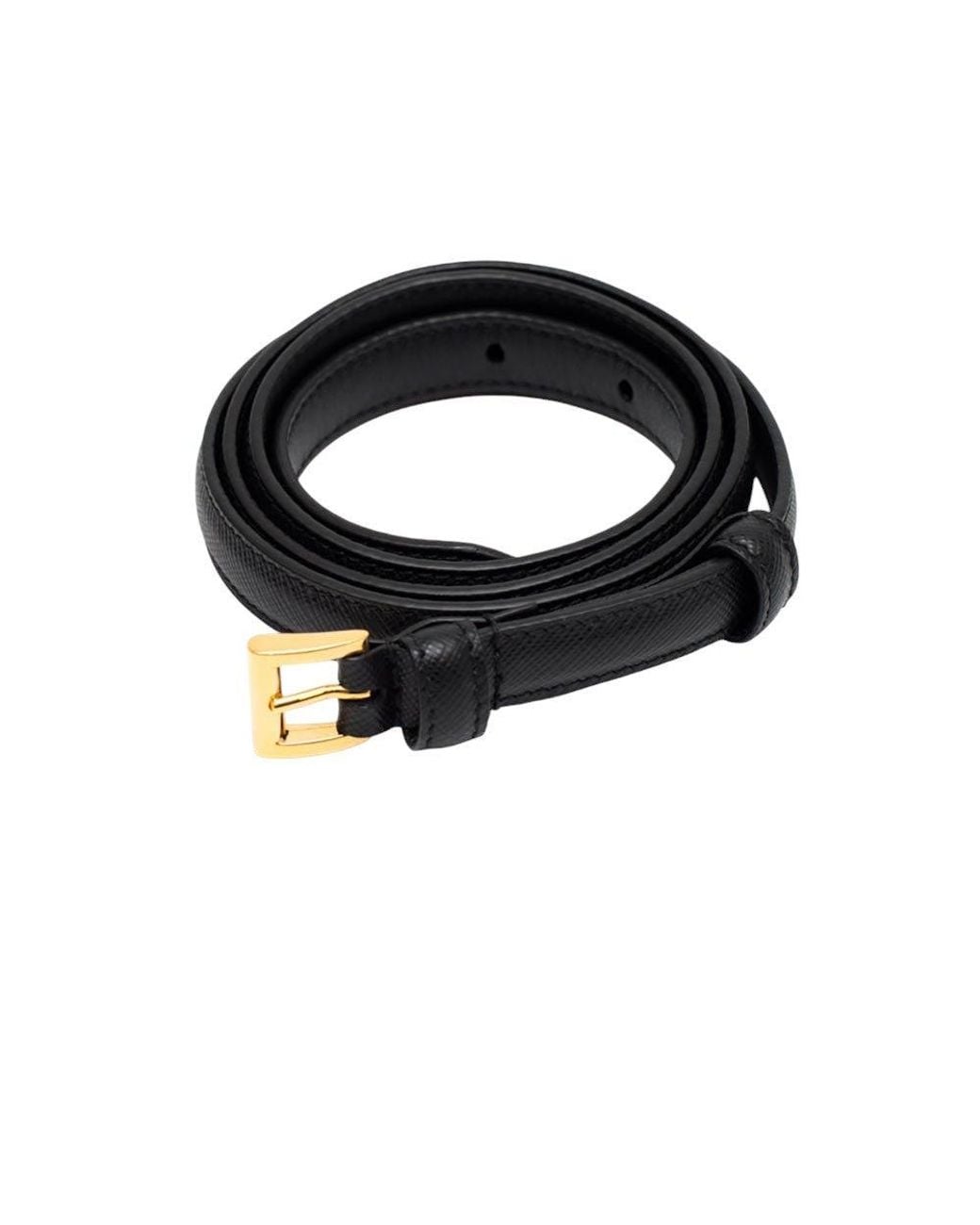 Prada Black Logo Buckle Belt