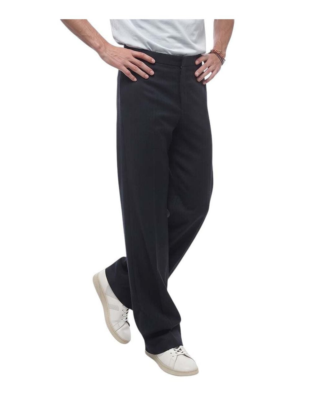 Jil Sander Black Loose Flat Front Pants