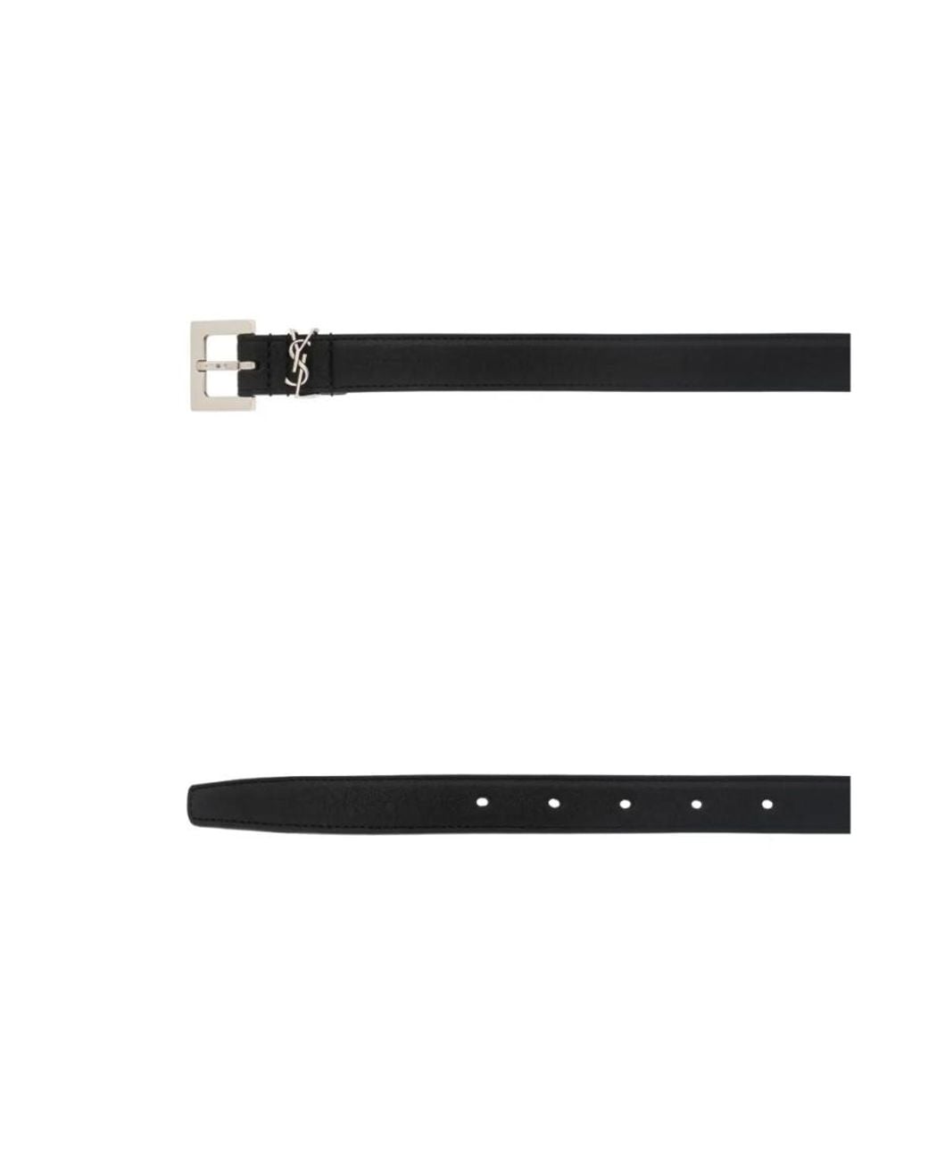 Saint Laurent Black Logo Buckle Belt for men