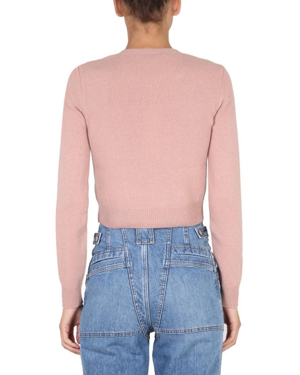 Stella McCartney Blue Knitted Crew Neck Sweater