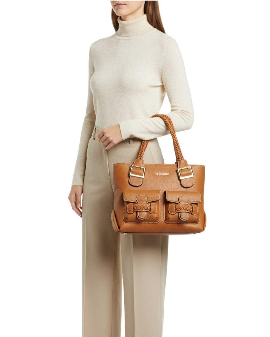 Love Moschino Brown Logo Medium Tote