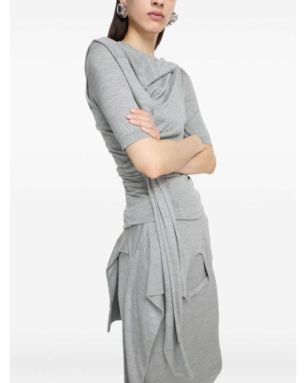 Acne Gray Asymmetrical Top