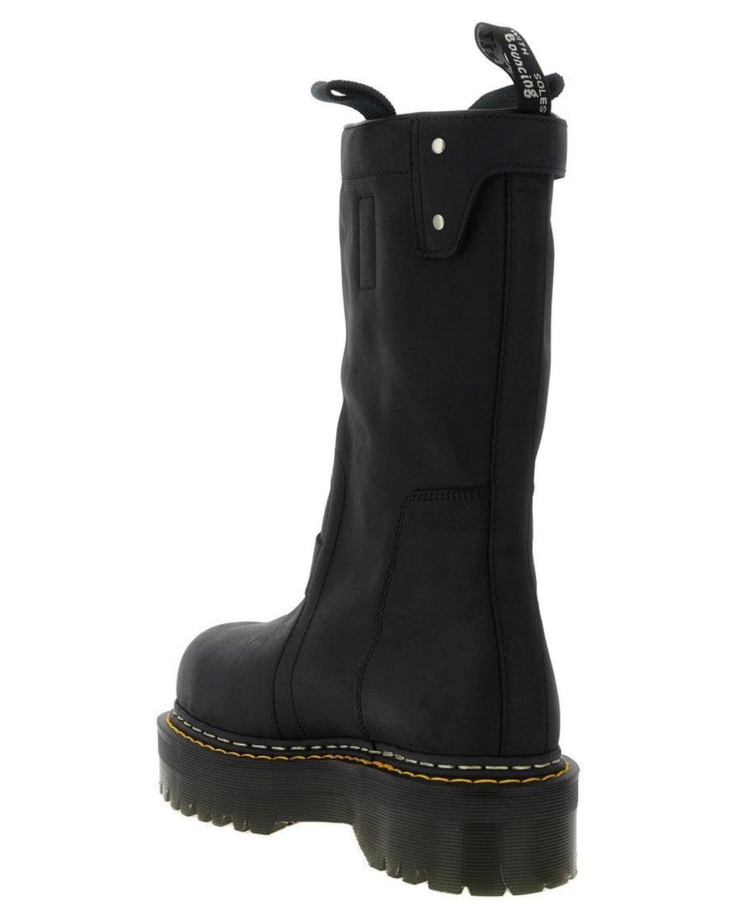 Rick Owens Black Quad Pull On Boots for men