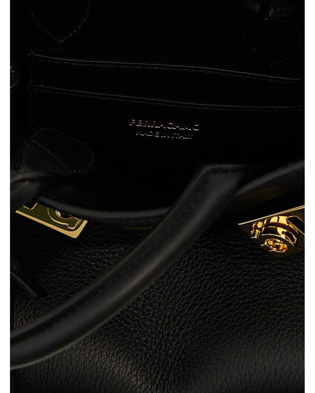 Ferragamo Black 'Hug Mini' Satchel Handbag
