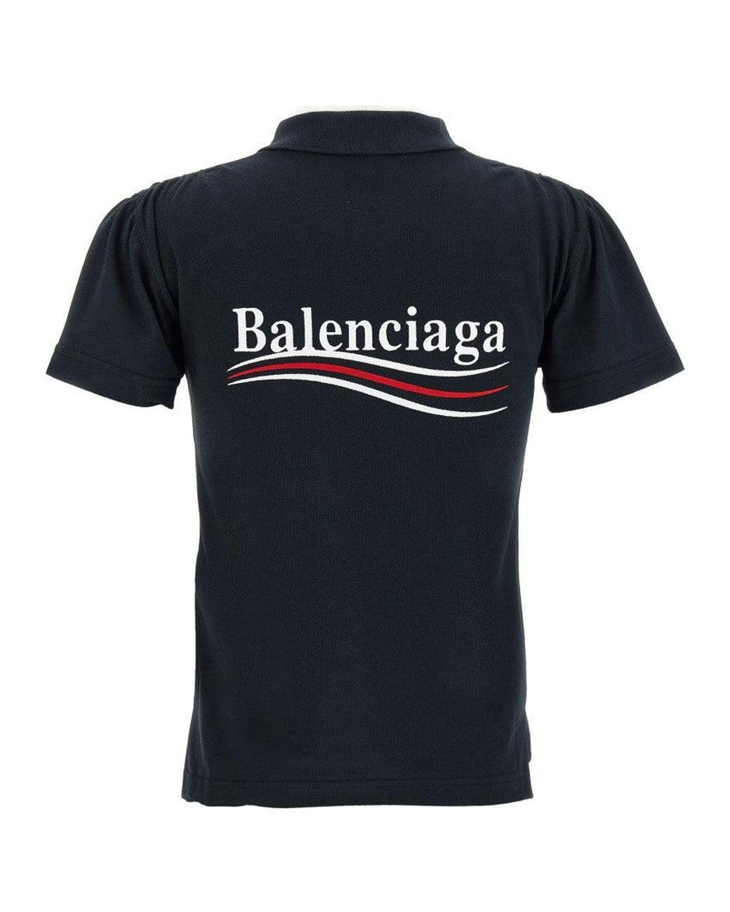 Balenciaga Black Logo-Embroidered Piqué Polo Shirt