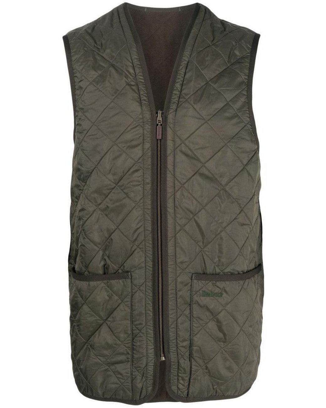 Barbour Green Quilted Sleeveless Vest for men