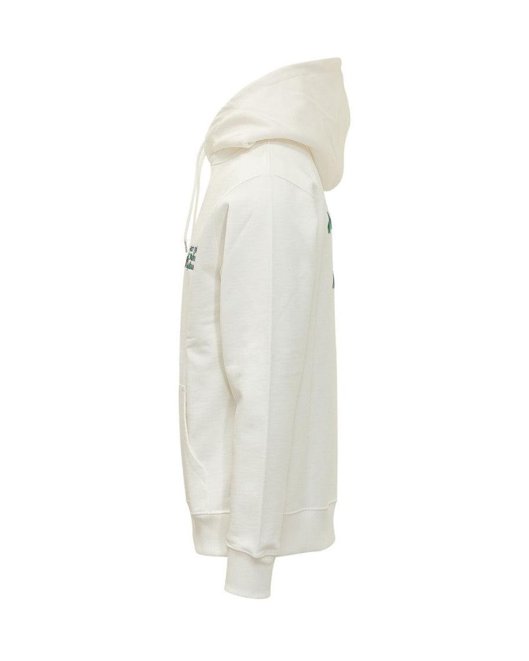 Drole de Monsieur White Embroidered Hoodie for men
